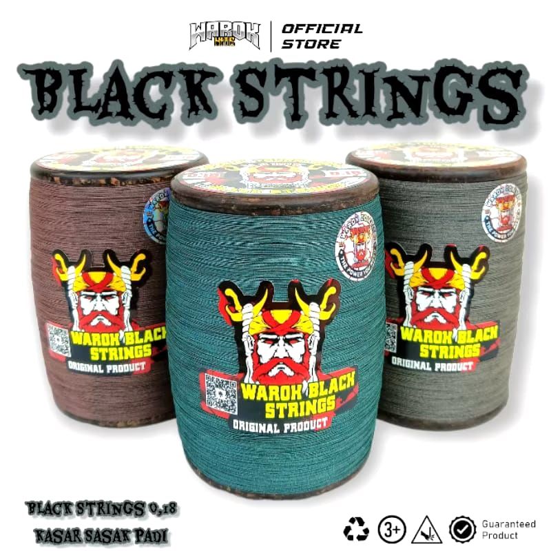Gelasan Matot Warok BLACK STRINGS 6000yard Bahan Hitam import 0,22 tekstur Sasak Tajam Spesial Tournament